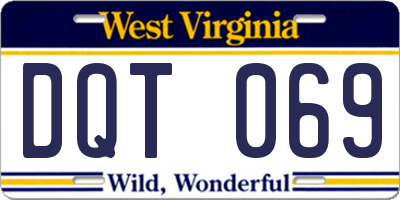 WV license plate DQT069