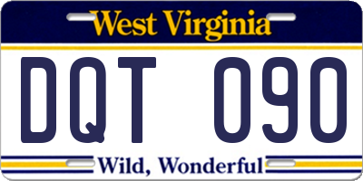 WV license plate DQT090