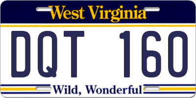 WV license plate DQT160