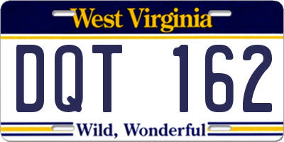 WV license plate DQT162