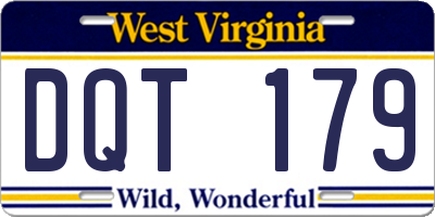 WV license plate DQT179