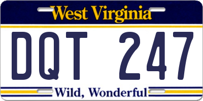 WV license plate DQT247