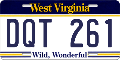 WV license plate DQT261