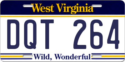 WV license plate DQT264