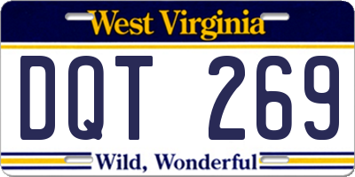 WV license plate DQT269