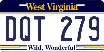 WV license plate DQT279