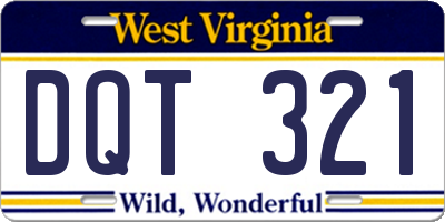 WV license plate DQT321