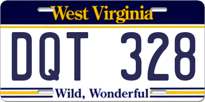 WV license plate DQT328