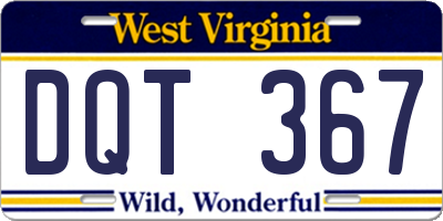 WV license plate DQT367