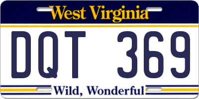WV license plate DQT369