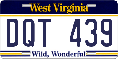 WV license plate DQT439