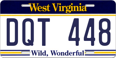 WV license plate DQT448