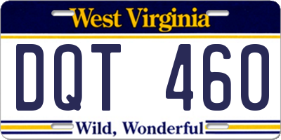 WV license plate DQT460