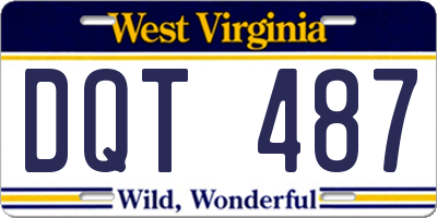 WV license plate DQT487