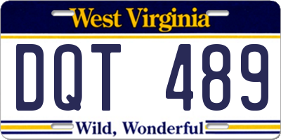 WV license plate DQT489