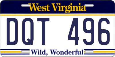 WV license plate DQT496