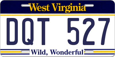 WV license plate DQT527