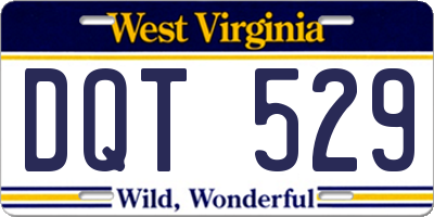 WV license plate DQT529