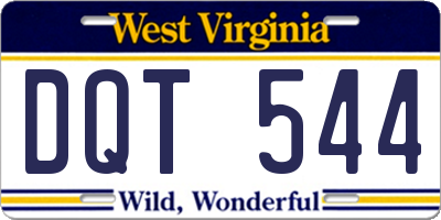 WV license plate DQT544