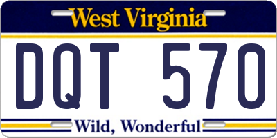 WV license plate DQT570