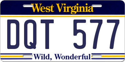 WV license plate DQT577