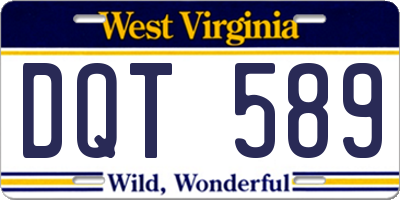 WV license plate DQT589