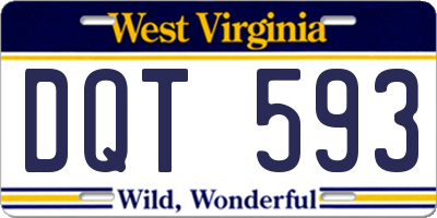 WV license plate DQT593
