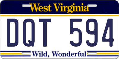 WV license plate DQT594