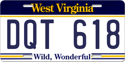 WV license plate DQT618