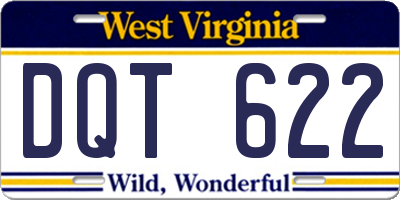 WV license plate DQT622