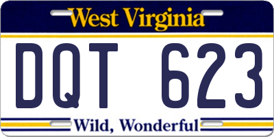 WV license plate DQT623