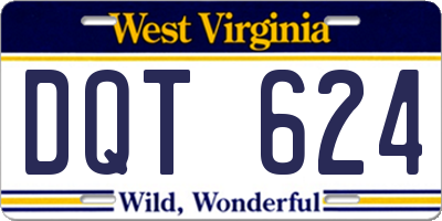 WV license plate DQT624
