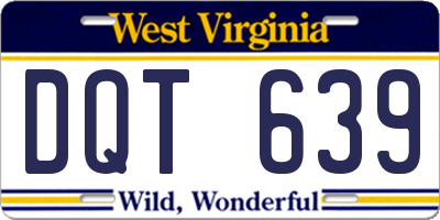 WV license plate DQT639