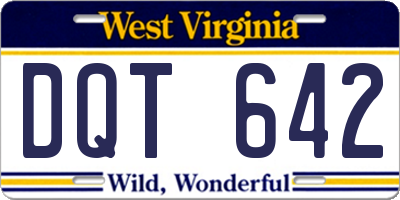 WV license plate DQT642