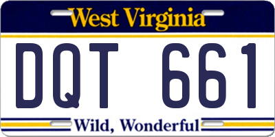 WV license plate DQT661
