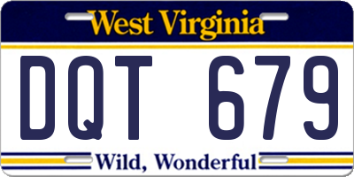 WV license plate DQT679