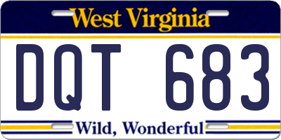 WV license plate DQT683