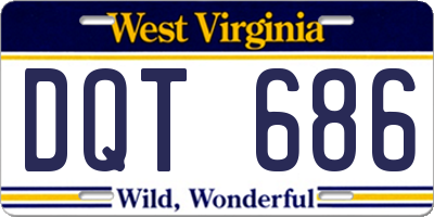 WV license plate DQT686