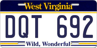 WV license plate DQT692