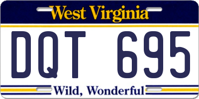 WV license plate DQT695