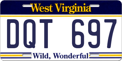 WV license plate DQT697