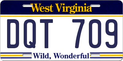 WV license plate DQT709