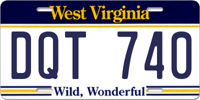 WV license plate DQT740