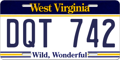 WV license plate DQT742