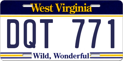 WV license plate DQT771