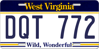 WV license plate DQT772