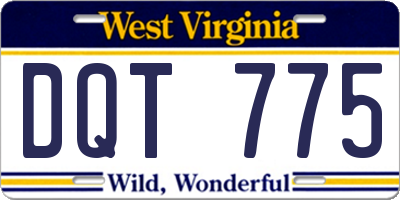 WV license plate DQT775