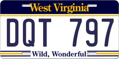 WV license plate DQT797