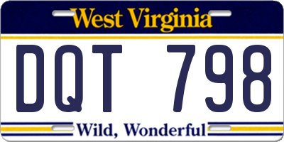 WV license plate DQT798