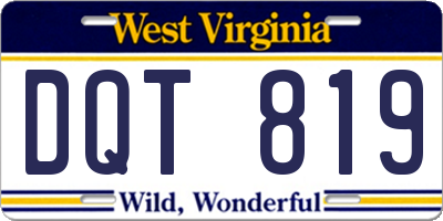 WV license plate DQT819